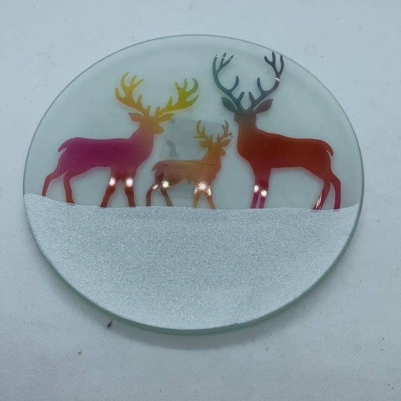 Yankee candle rainbow deer candle plate